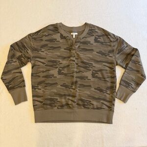 Maurices Olive Camouflage Henley Top